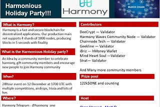 Harmonious Holiday Party Entries — ONE Pagers & Comic Entries: