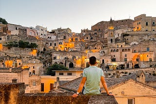 Matera at sunset.