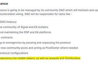 Huma Finance — შესაძლო დროპი