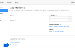 Transfer/Move your app from one Developer account to another Developer account(AppStoreConnect)