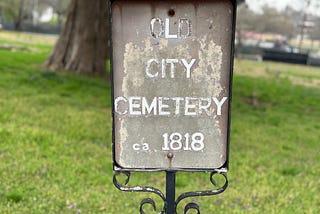Sign for the Old City Cemetery in Athens, Alabama.