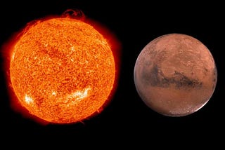 Picture of the Sun and Mars