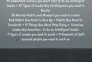 Developing Leadership Intelligence & Wisdom to be a Great Intelligent Leader