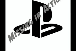 PlayStation Studios logo over white background with the text Missing in Action written over it