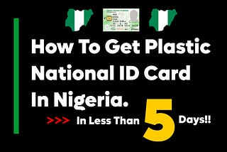 How do I get my national ID card in Nigeria? How do I check my national ID card status in Nigeria? When will my national ID card be ready? How much does it cost to get my national ID card in Nigeria? How do I enroll for my national ID card in Nigeria? How do I get my plastic national ID card in Nigeria? What of my national ID card print out?