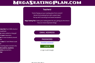 Screenshot of Mega Seating Plan from November 2015