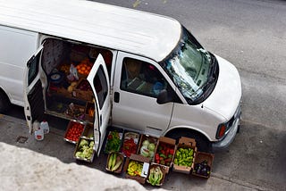A man and his produce van