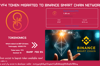 YF4 MIGRATED TO BINANCE SMARTCHAIN