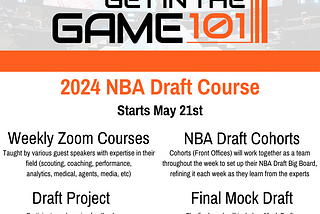 3 Reasons to Take GET IN THE GAME 101’s NBA Draft Course