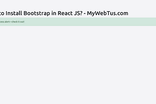 How to use Bootstrap 5 in React JS?