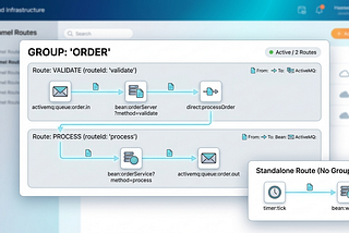 Building Camel integrations with route grouping
