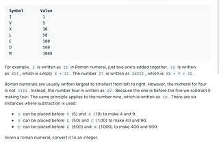 Solving the Roman Numeral to integers Algorithm