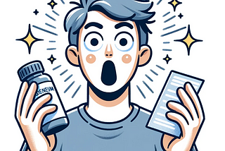 an illustration of a person showing a shocked and amazed expression after learning about the benefits of magnesium glycinate.