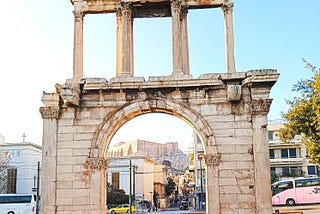 Hadrian’s Gate is located in the center of Athens [Photo: ©Vickey Maverick]