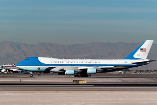 Air Force One on Takeoff Roll at Las Vegas Airport