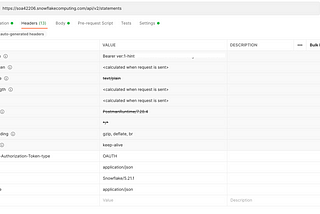 Testing Snowflake SQL API using OAuth Token with Postman