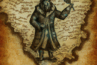 DALL-E prompt “quill pen illustration like an old map. fantasy setting with a wizard.”