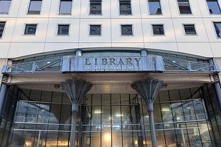 Photo of the entrance of a library
