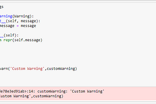 Custom warnings in Python