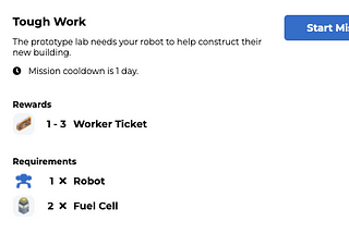 Blockobot New Weekly Missions with Worker Ticket Reward