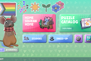 The main menu screen for Squeakross, showing its different gameplay options.