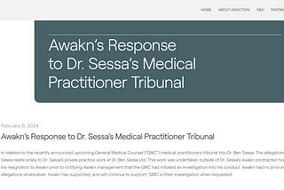 Why did Awakn and Mind Medicine Australia have such abysmal PR responses to Sessa facing medical…
