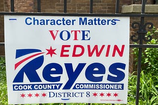 Character Matters political campaign yard sign