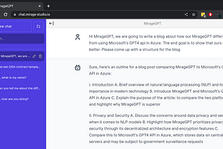 MirageGPT vs Azure’s ChatGPT for private data