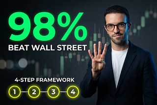 henrique centieiro in a navy blazer with a confident smirk, next to “98% Beat Wall Street” text and four glowing numbered circles representing his investment framework.