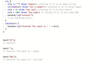 Exception Handling in JavaScript