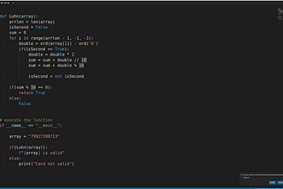 Python Card Validation Using The Luhn’s Algorithm