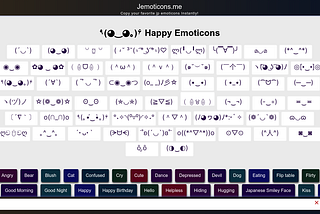 Happy Japanese Emoticons