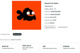 Based Fish Mafia NFT Reaches $100,000 In Secondary Sales on Nifty Gateway
