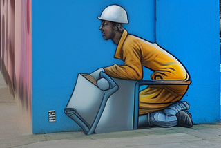 Searching for a job. AI Generated wall art style.
