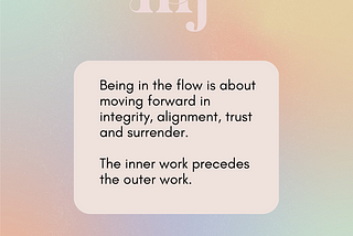 Inner work preceded outer work