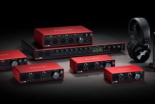 A photo of the audio devices developed by Focusrite.