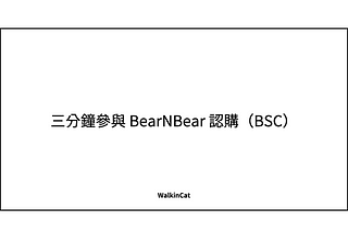 三分鐘參與 BSC 上的 BearNBear