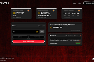 $YANTRA Staking | Available on Uniswap