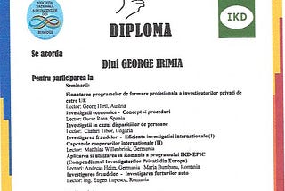 Detectives Romania the IRIMIA GEORGE