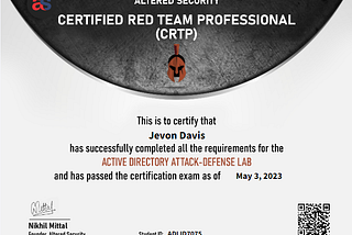 CRTP Exam Review