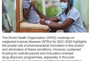 Innovation for the Elimination of Neglected Tropical Diseases
