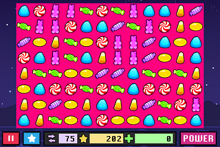 Brightly colored icons on a pink background.