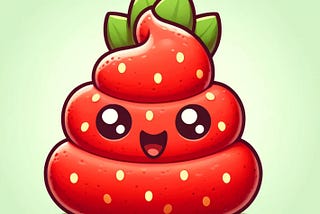 Poop #144.Meet Strawpoopery, the sweet yet stinky hero who saved the Fruit Kingdom from rogue fruit