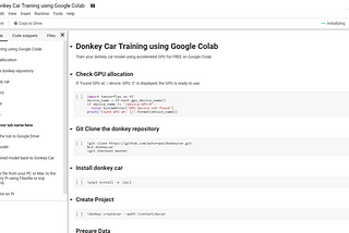 Training Donkey Car on Google Colab