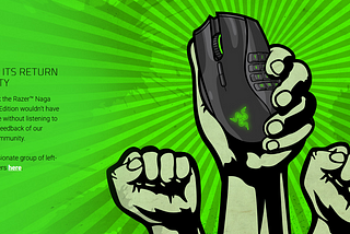 Image of Razer’s website displaying the Razer Naga Left-Handed Edition