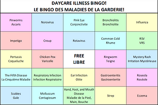Daycare Illness Bingo (it’s not just a game)!