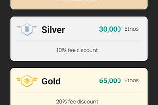 Ethos Reward Tiers
