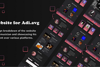 Breakdown of the website I designed for Adi.avg (musician and creator)