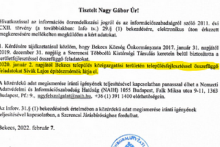 A bekecsi önkormányzat alkalmatlanságának bemutatása egy telephely ügyén keresztül