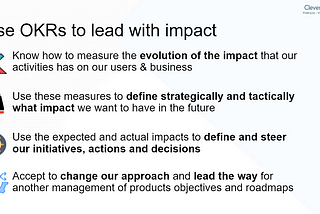 Leading with impact by using OKRs